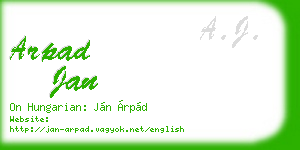 arpad jan business card